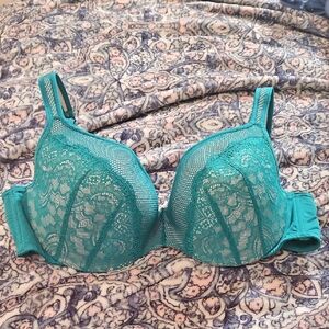 Cacique Teal Lace Underwire Bra